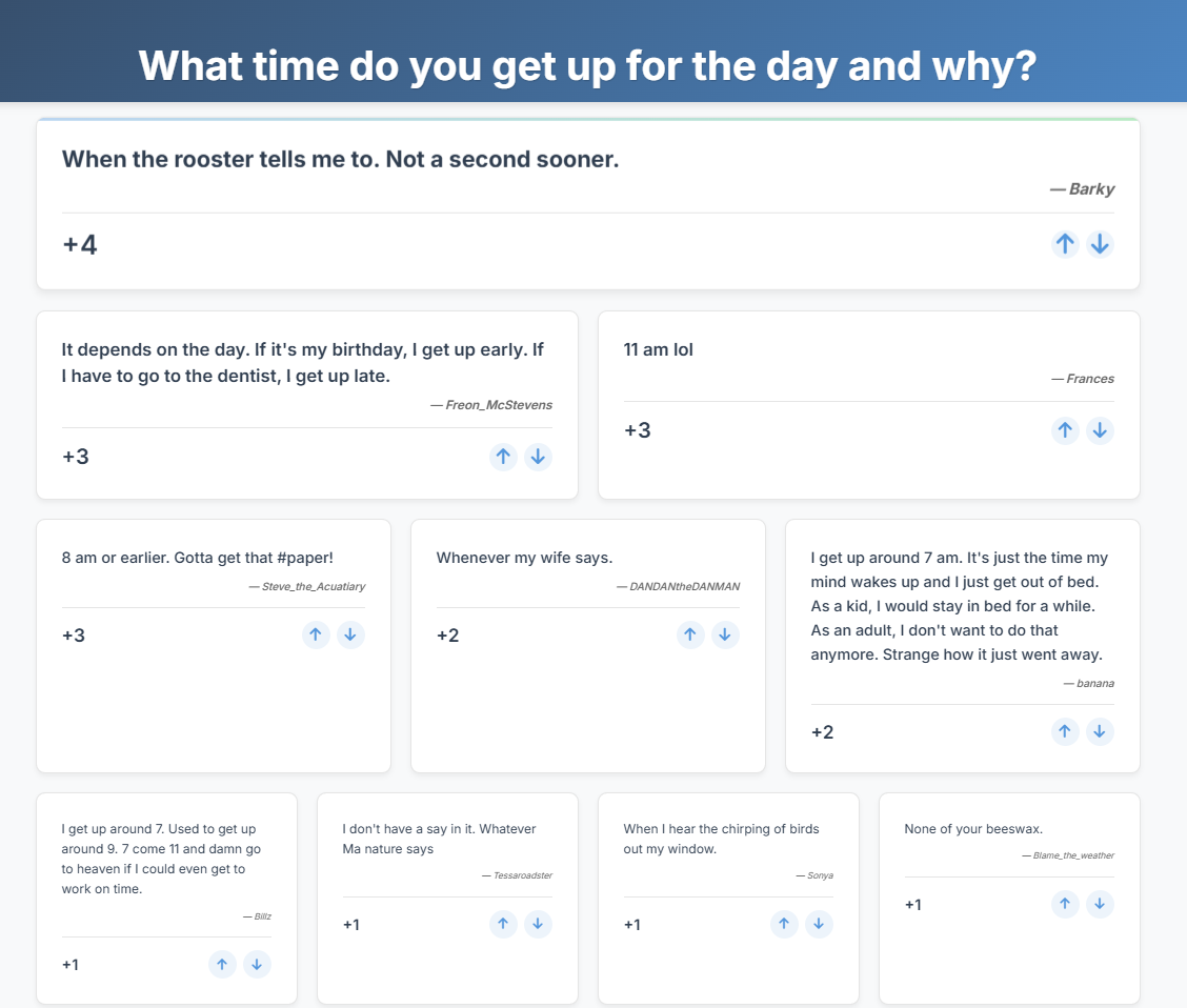 Question Everyday - let everyone know what you think